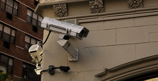 CCTV camera on corner of building 