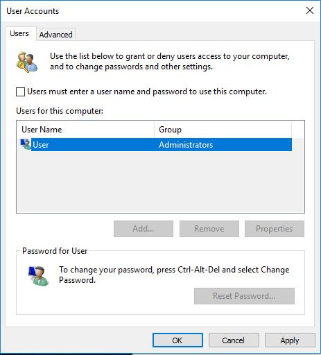 how to reset lost password windows 10
