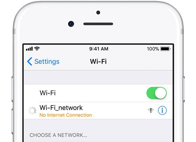 iPhone Wi-Fi No Internet Connection
