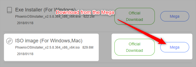 download ISO image from Mega