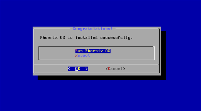 Phoenix OS is installed successfully.