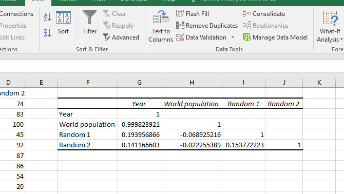 how to find correlation coefficient in excel