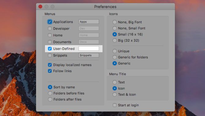Mac System Preferences via menu bar