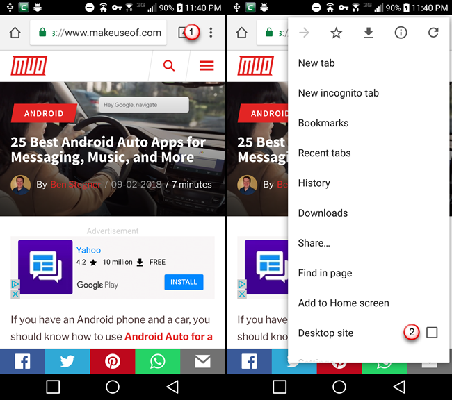 Enable Desktop site in Chrome for Android