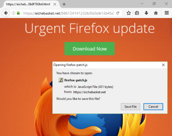 Fake Firefox Update Page
