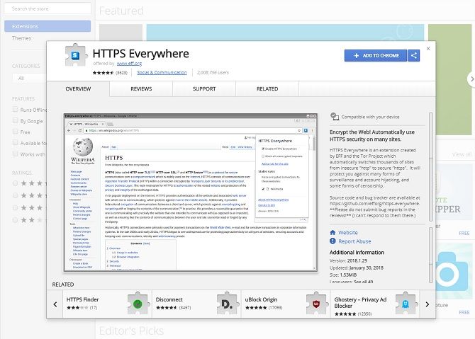 chrome security extensions - HTTPS everywhere