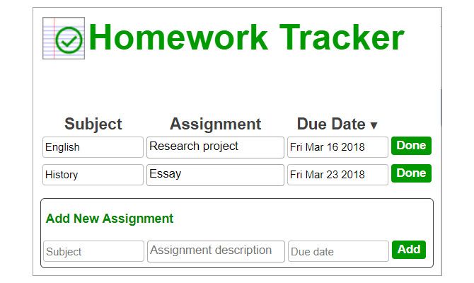 chrome homework extensions - homework tracker