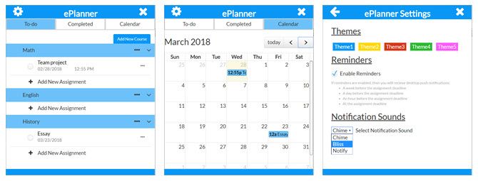 homework planner chrome extension