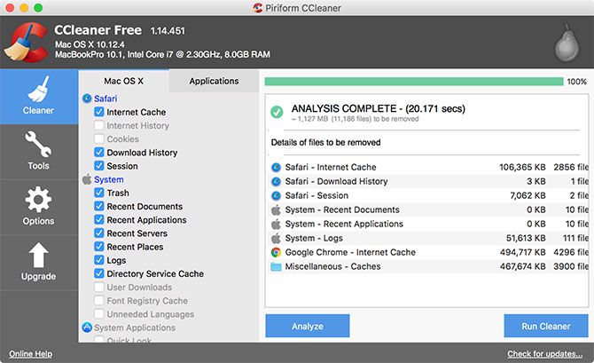 ccleaner for mac misc. cache cleaning