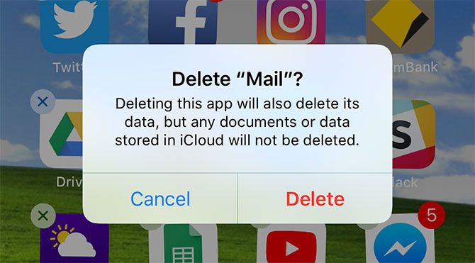 7 Tipps für eine effektivere Organisation Ihrer iPhone- oder iPad-Apps - delete mail app