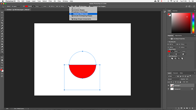 intersect shapes in photoshop