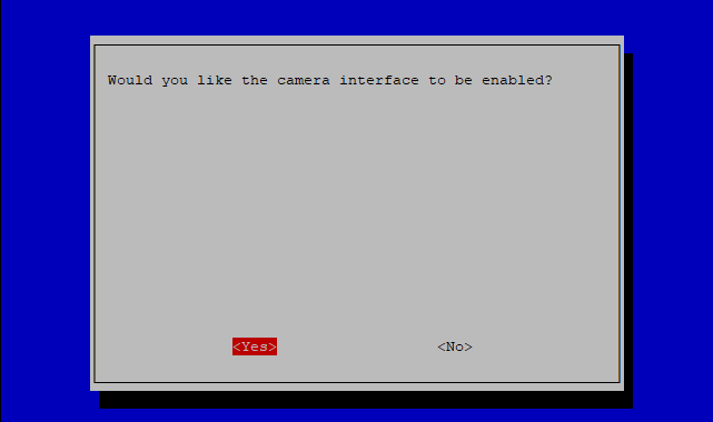 Enable your Raspberry Pi camera in the raspi-config screen