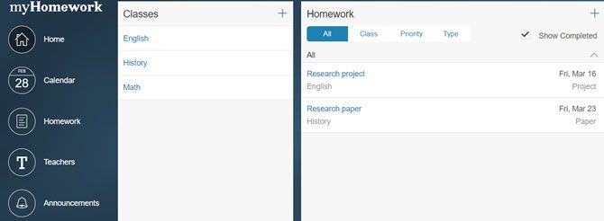 myhomework student planner chrome extension