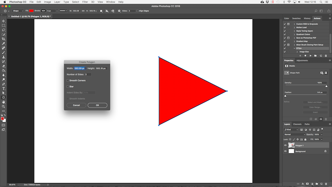 draw a vector triangle in photoshop