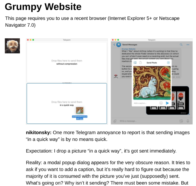 cool weird websites - grumpy website