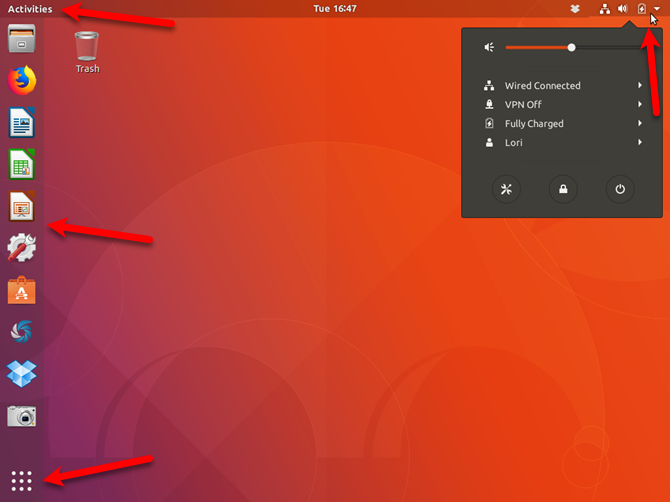 GNOME (Ubuntu) desktop in Ubuntu 17.10
