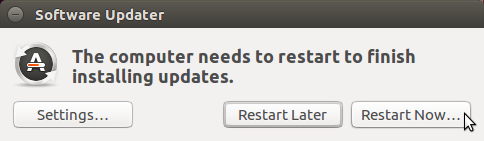 Restart to finish installing updates