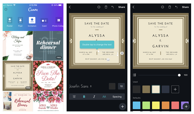 create your own wedding invitations with canva for mobile