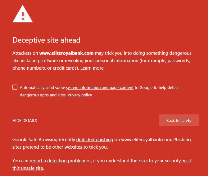 spot online fakes - Chrome Fake Website