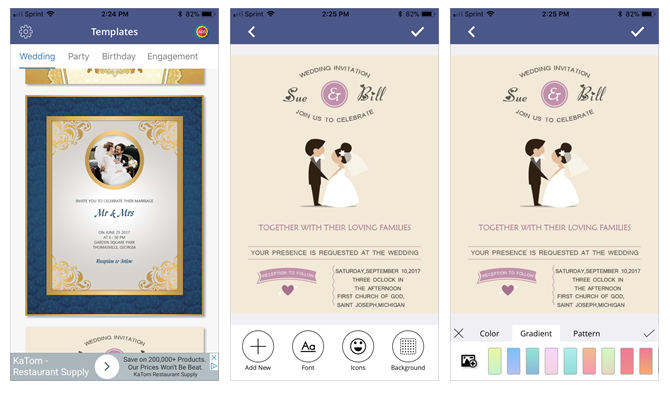 create your own wedding invitations with invitation card maker mobile app