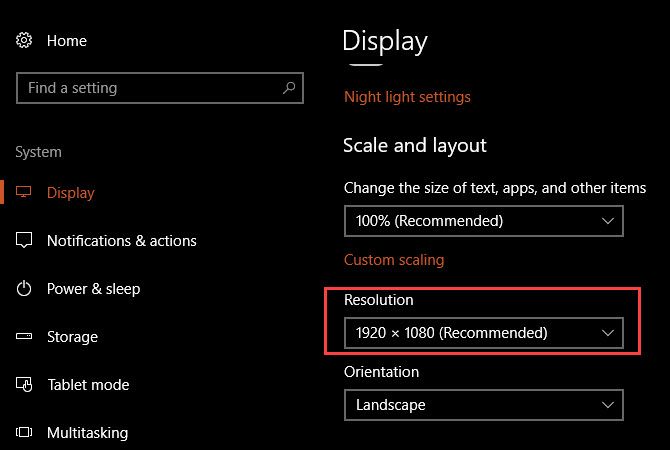 windows system details - screen resolution