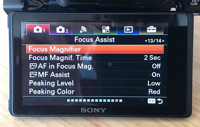 Focus Assist Controls for Sony