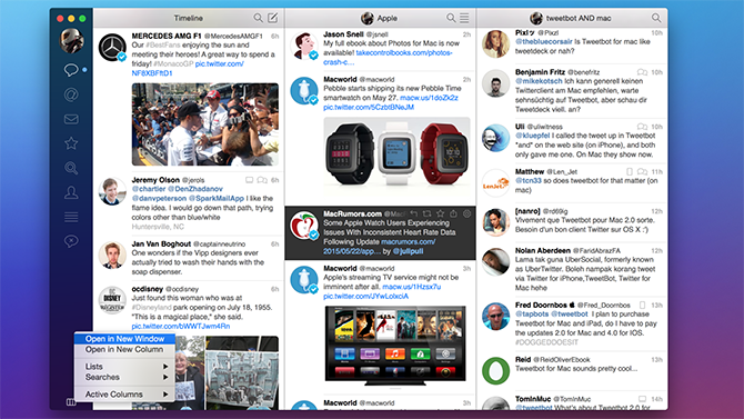 Tweetbot Twitter client on macOS