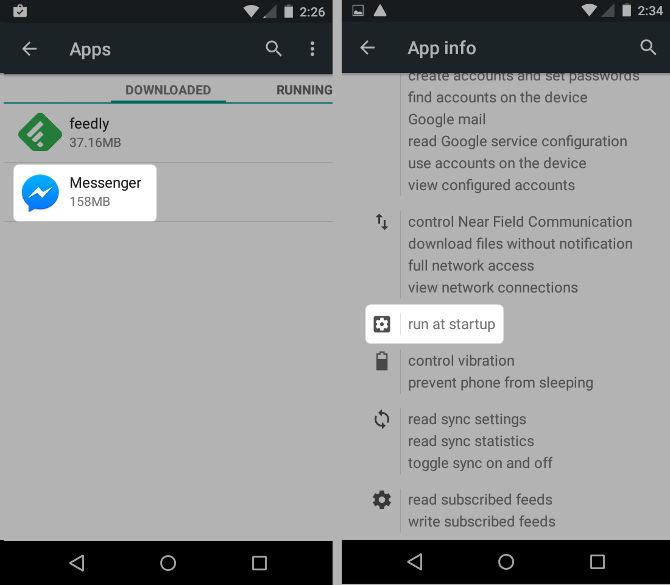 Android Run at Startup Permission