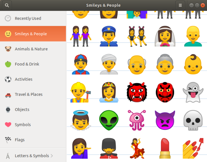 Ubuntu GNOME smileys and emojis
