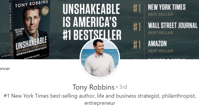 Tony Robbins LinkedIn cover photo