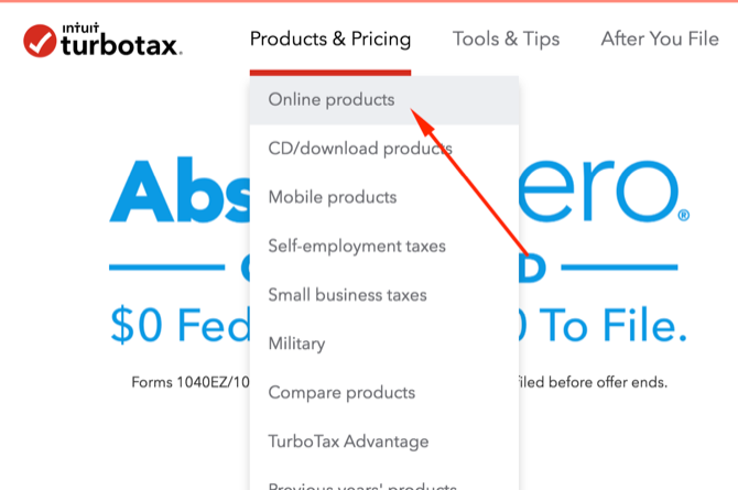 TurboTax online products