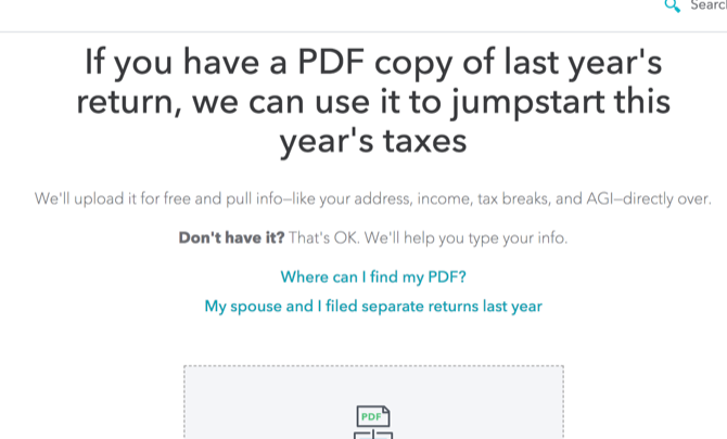 Upload a PDF to prepopulate TurboTax fields