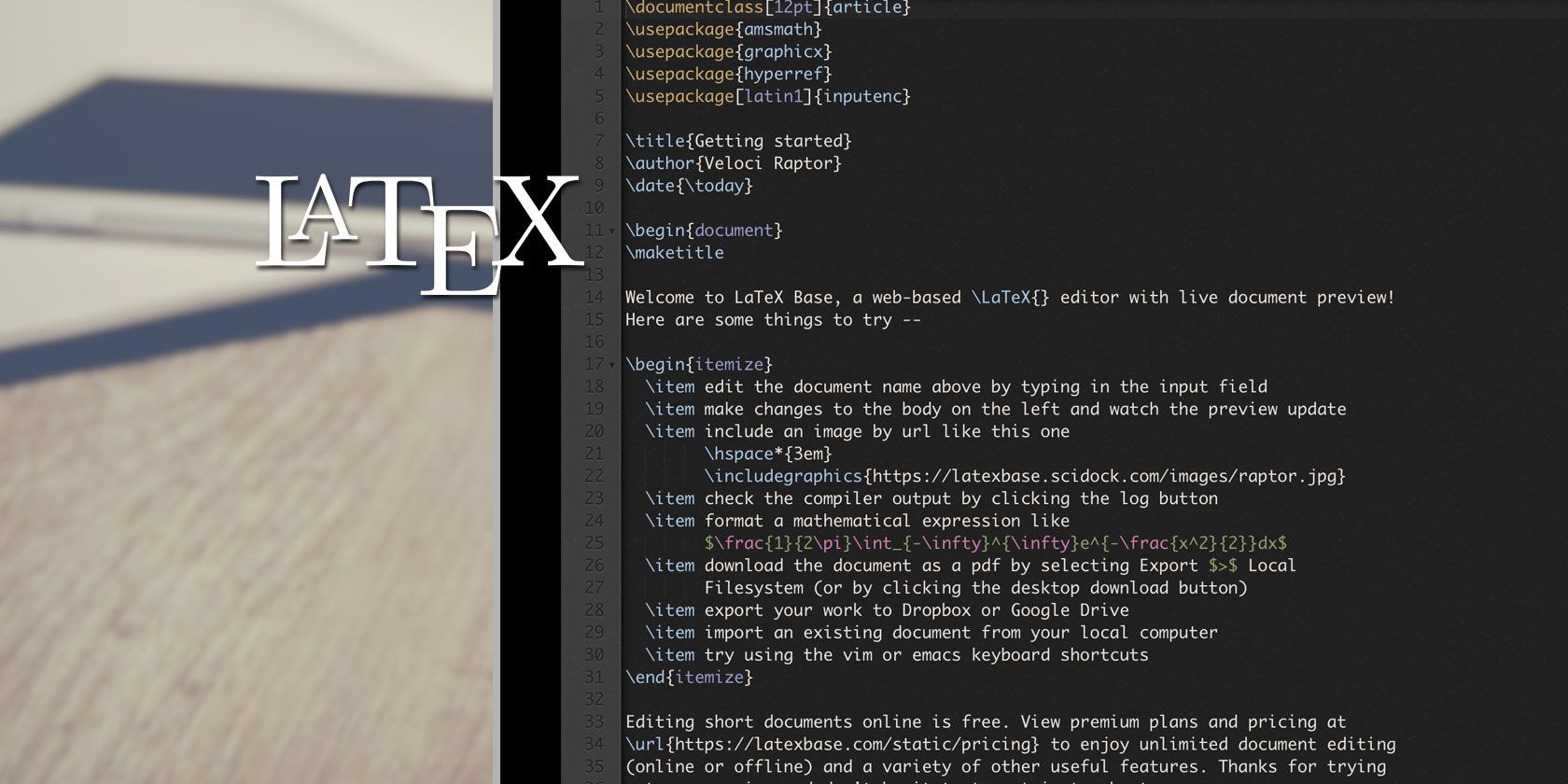 latex text editor online