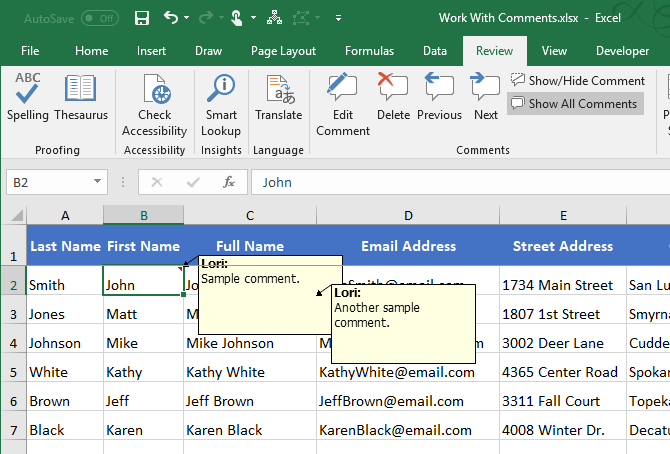 The Beginner's Guide to Comments in Microsoft Excel