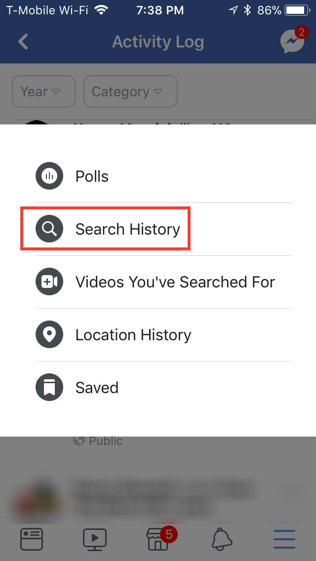 how to clear all fb watch history