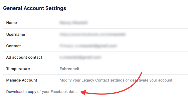 facebook download data - facebook new privacy settings