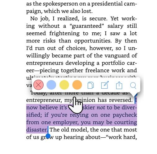 Highlighting Text in Kindle iOS