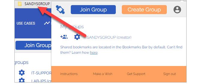 TeamSync Bookmarks group