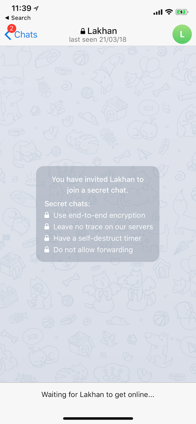 Telegram new secret chat