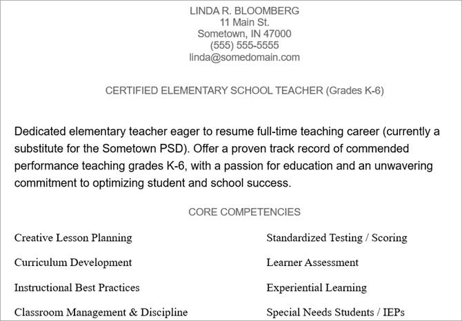 microsoft word resume templates - teacher resume