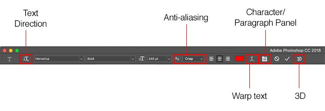working with text in photoshop - photoshop text options