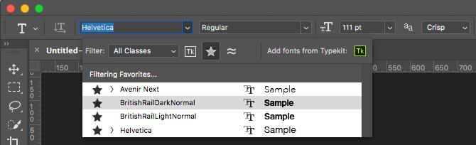 working with text in photoshop - photoshop favorite fonts