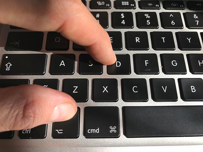 Hold Option+D Mac Keyboard