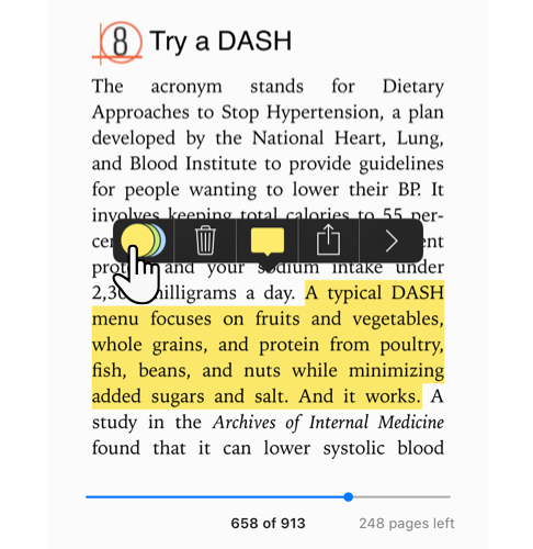 Highlighting in iBooks