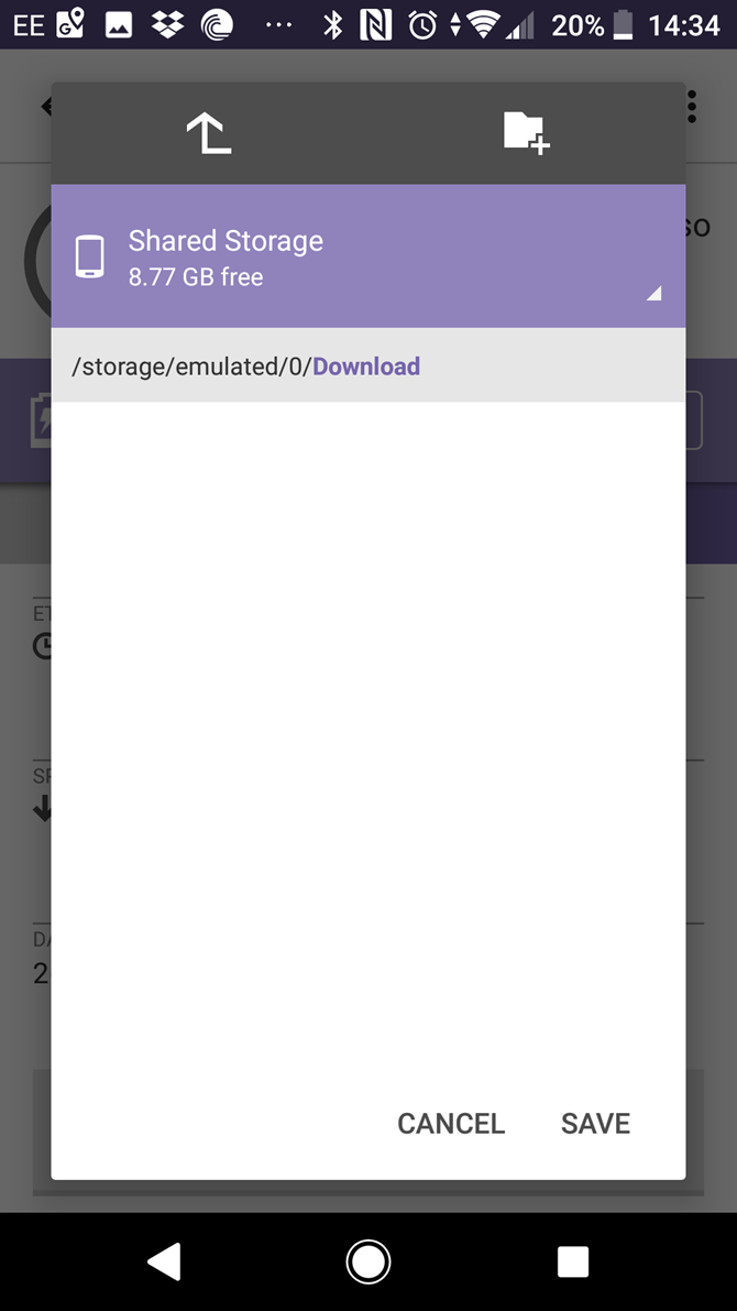 Android BitTorrent download location