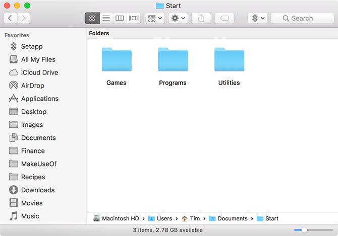 Mac Create Start Folder