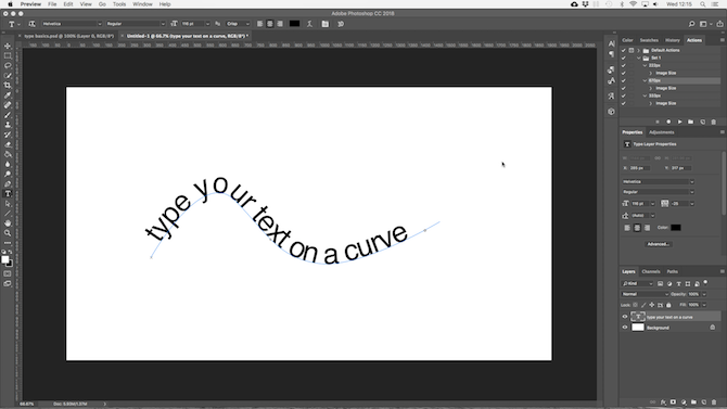 working with text in photoshop - photoshop curved text