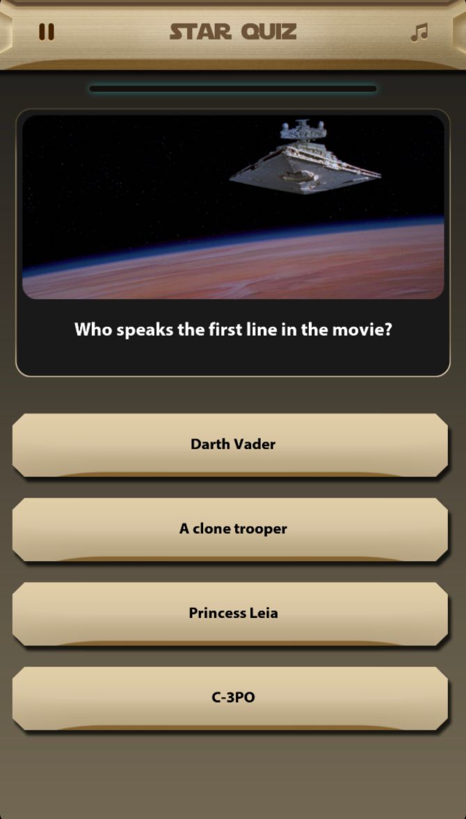 Trivia: Star Wars Edition question