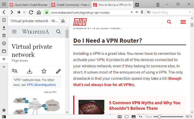Vivaldi Browser tips - dock always-open pages