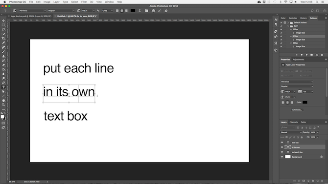 working with text in photoshop - photoshop wrap headers